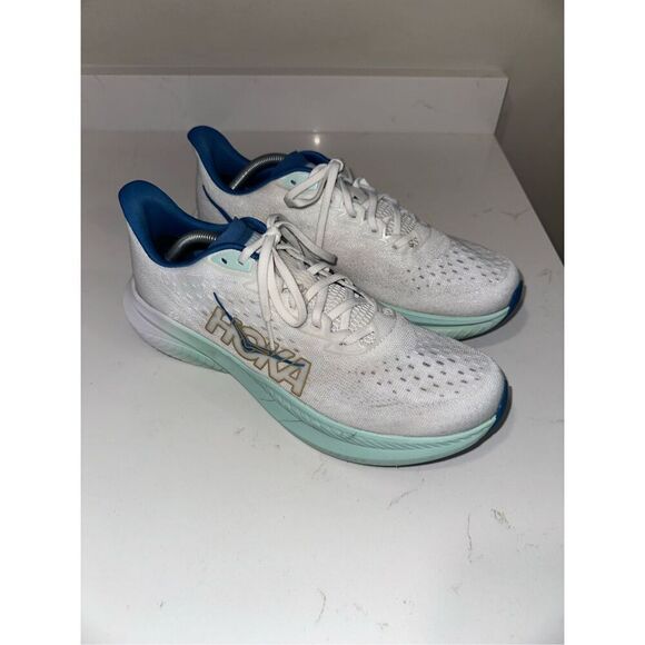 Hoka Mach 6 Running Shoe Frost/Gold Size 11 - Picture 3 of 11